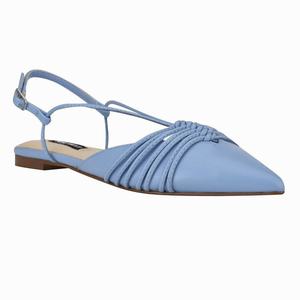 Nine West Aida Slingback Pointy Toe Flats - Blue - Ireland (AE6059481)